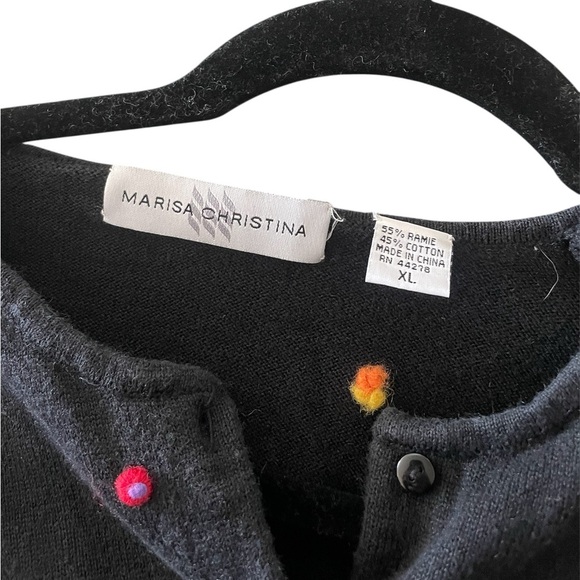 Marisa Christina Button Up Colorful Polka Dot Textured Cardigan XL - Picture 4 of 4